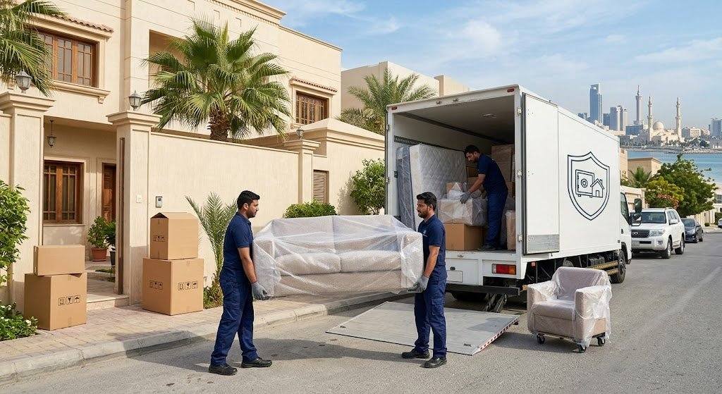 فريق عمل محترف يقوم بتغليف ونقل الأثاث بعناية فائقة ضمن خدمات نقل عفش حي الثغر بجدة لضمان حماية الممتلكات ووصولها بأمان تام وبدون أي خدوش.