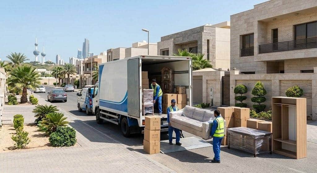 فريق عمل محترف يقوم بتغليف ونقل الأثاث بعناية فائقة ضمن خدمات نقل عفش حي الحمراء بجدة لضمان حماية الممتلكات ووصولها بأمان تام وبدون أي خدوش.